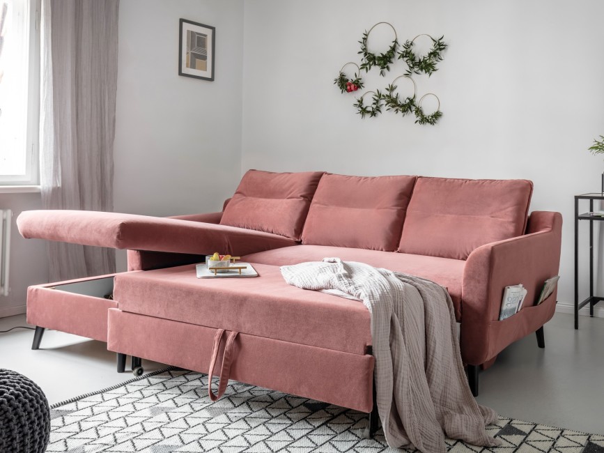 STYLISH STAN Narożnik Rozkładany Tkanina Łatwoczyszcząca