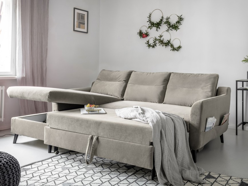 STYLISH STAN Narożnik Rozkładany Tkanina Łatwoczyszcząca