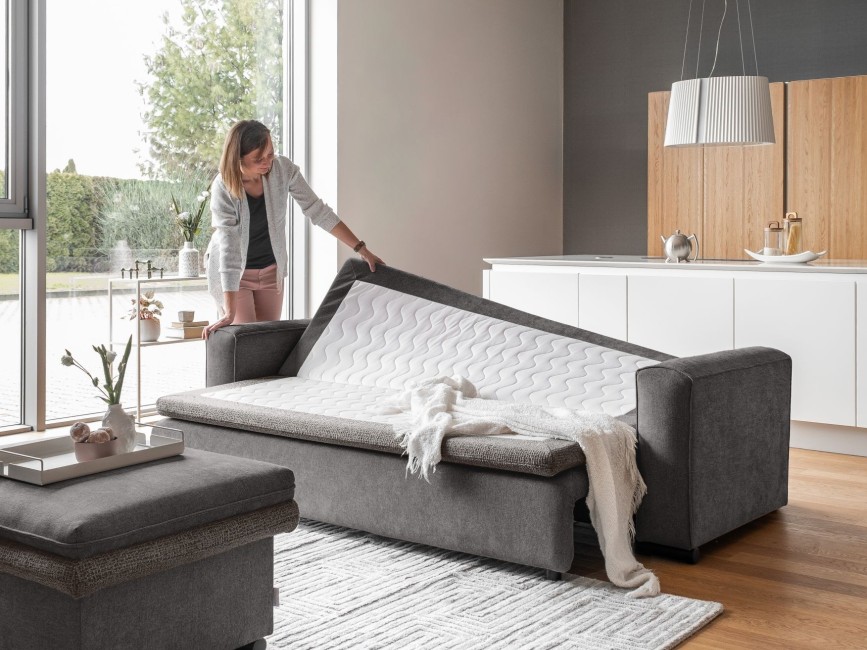 GROOVY MIU Sofa Rozkładana Tkanina Łatwoczysząca