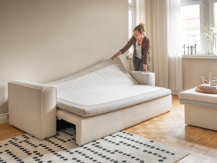 WILSON Sofa Rozkładana Tkanina Łatwoczyszcząca