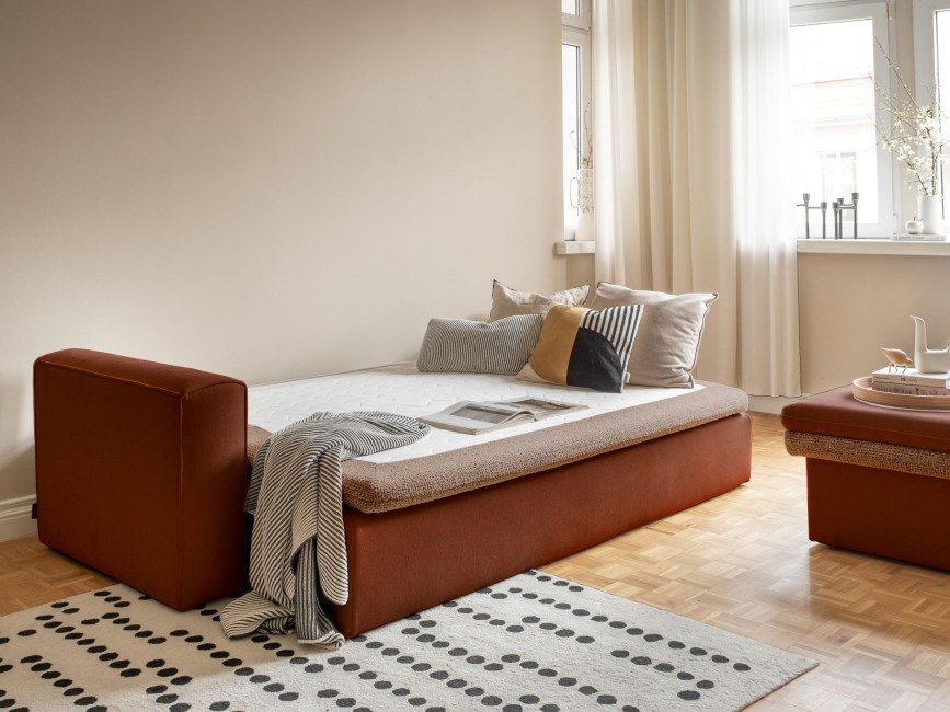 WILSON Sofa Rozkładana Tkanina Łatwoczyszcząca