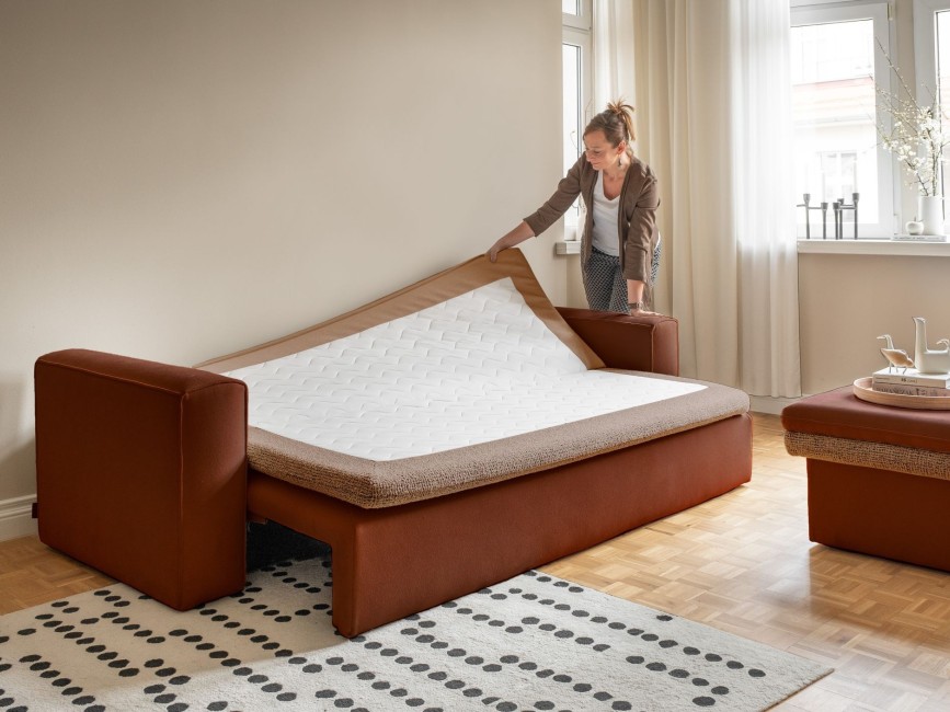 WILSON Sofa Rozkładana Tkanina Łatwoczyszcząca